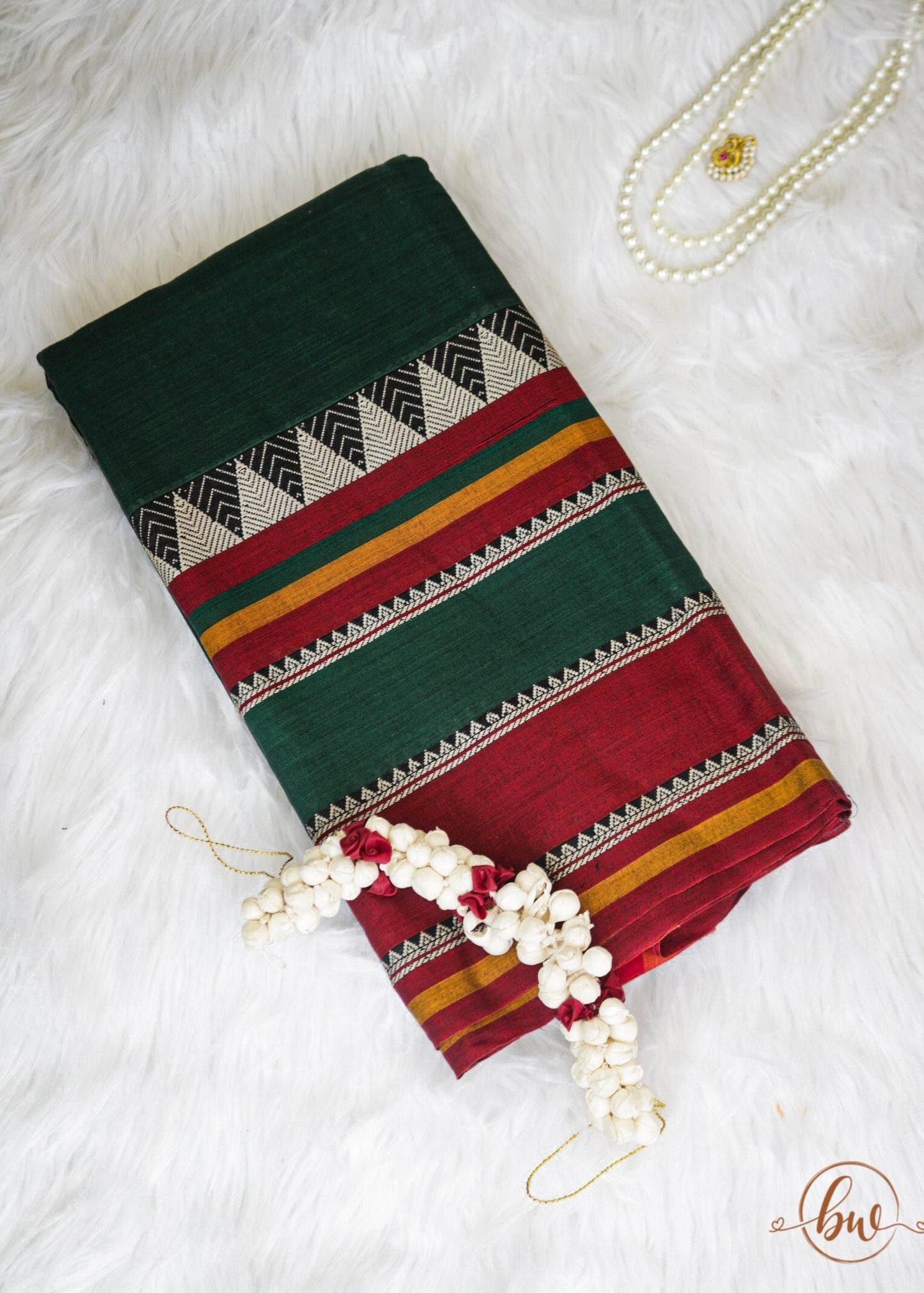 Narayanpeth Majesty Saree Green