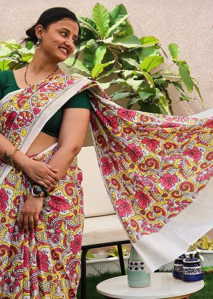 Citrus & Ruby Saree