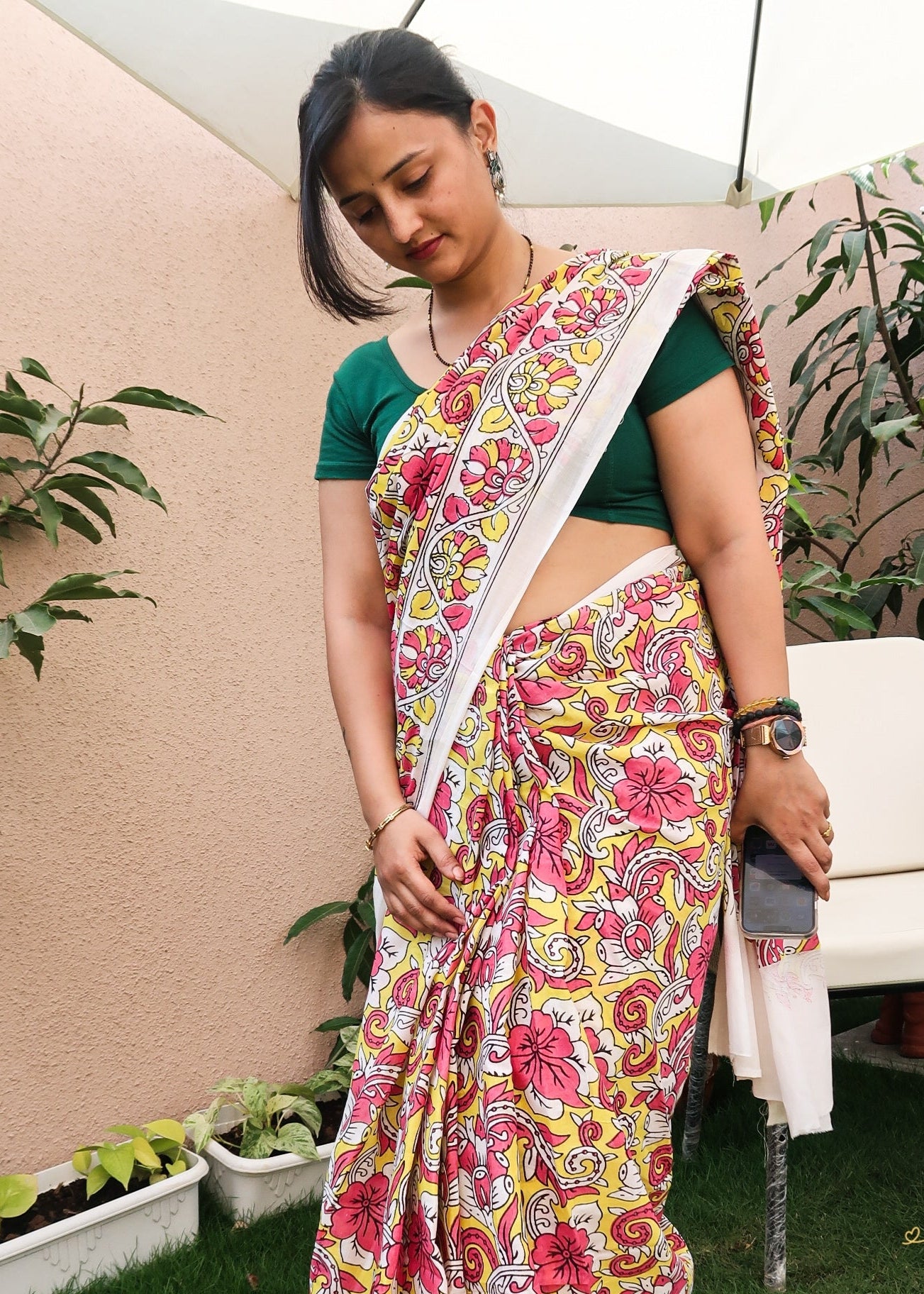 Citrus & Ruby Saree