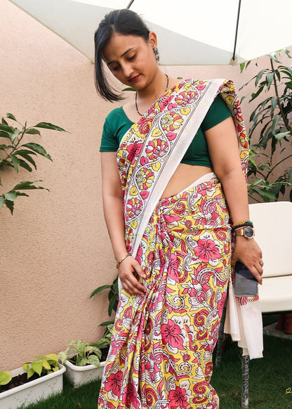 Citrus & Ruby Saree
