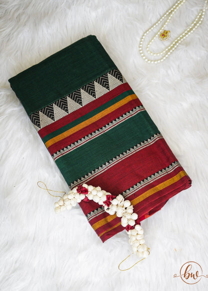 Narayanpeth Majesty Saree Green