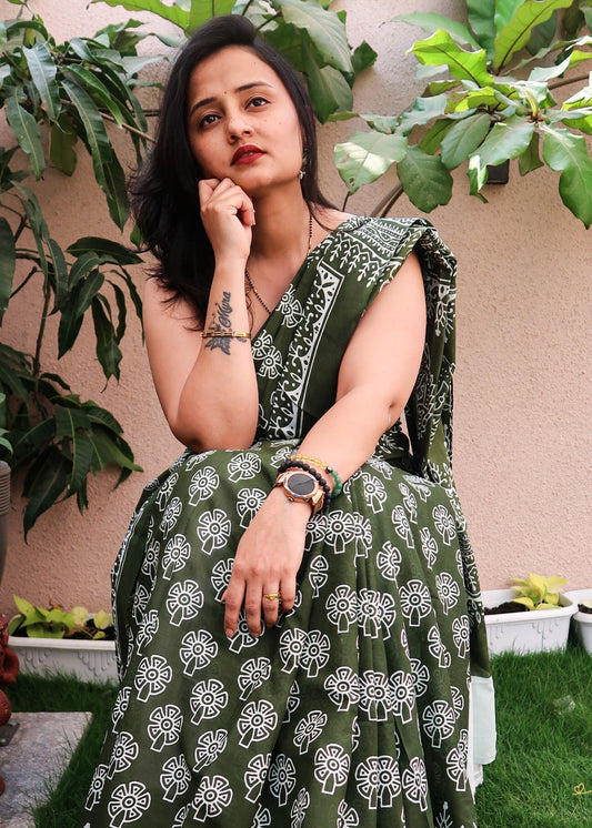 Jade Bloom Saree