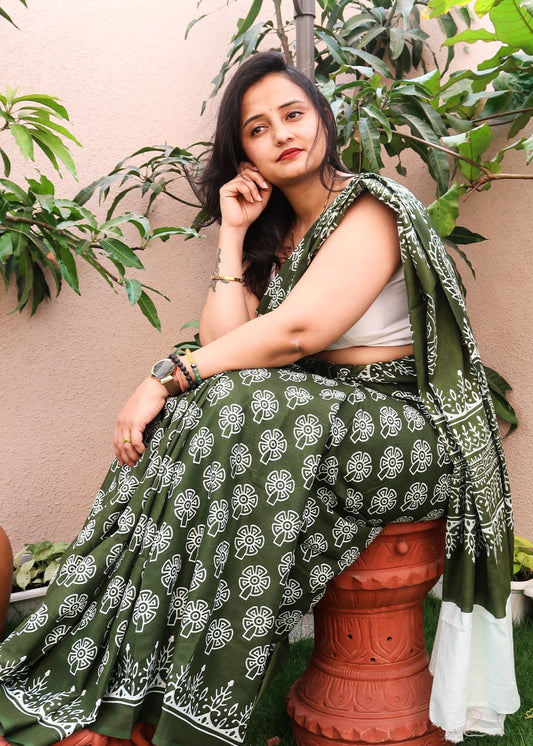 Jade Bloom Saree