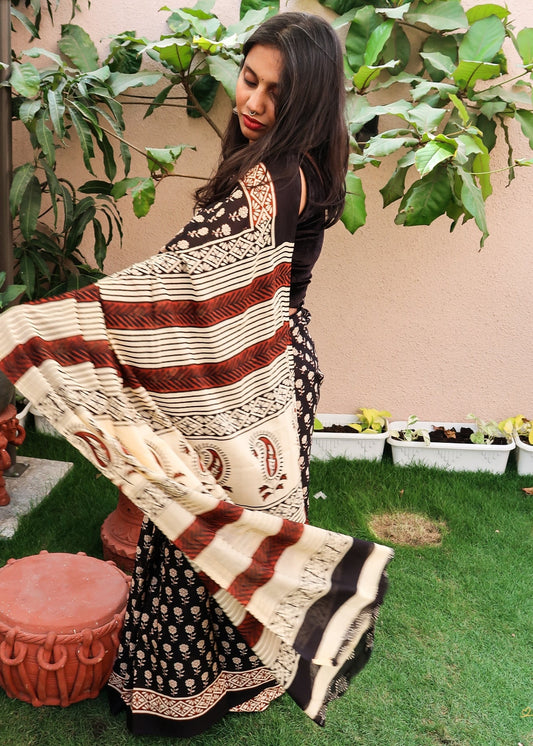 Moonlit Blossom Saree