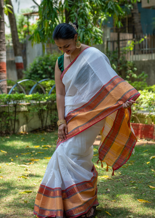 Ruby Rimmed Saree